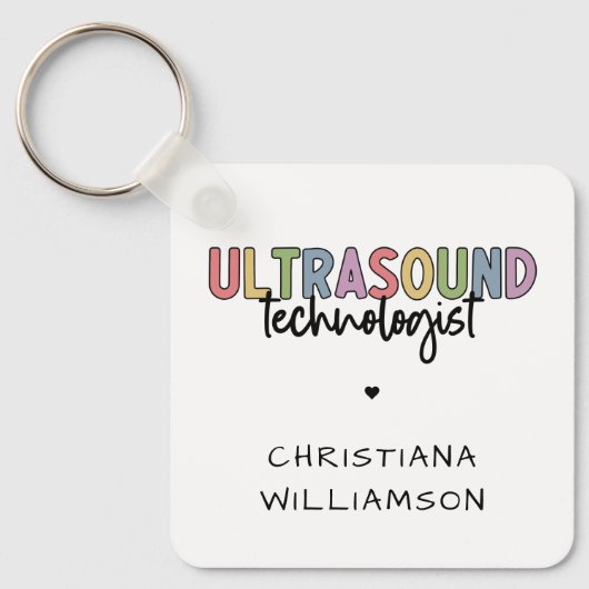 Individuelle Name Ultrasound Technologist Geschenk Schlüsselanhänger (Vorderseite)