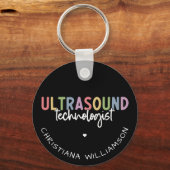 Individuelle Name Ultrasound Technologist Geschenk Schlüsselanhänger (Vorderseite)
