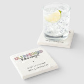 Individuelle Name Ultrasound Technologist Geschenk Steinuntersetzer (Seitenansicht)