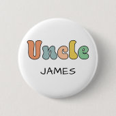 Individuelle Name Uncle Retro-Geschenk | PERSONALI Button (Vorderseite)