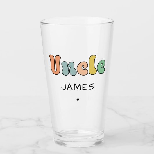 Individuelle Name Uncle Retro-Geschenk | PERSONALI Glas (Vorderseite)