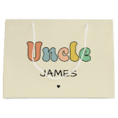 Individuelle Name Uncle Retro-Geschenk | PERSONALI Große Geschenktüte (Vorderseite)