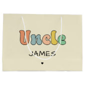 Individuelle Name Uncle Retro-Geschenk | PERSONALI Große Geschenktüte (Rückseite)