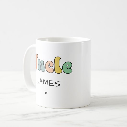 Individuelle Name Uncle Retro-Geschenk | PERSONALI Kaffeetasse (Vorderseite Links)