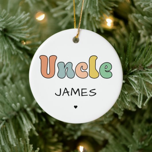 Individuelle Name Uncle Retro-Geschenk | PERSONALI Keramik Ornament (Baum)