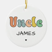 Individuelle Name Uncle Retro-Geschenk | PERSONALI Keramik Ornament (Vorne)