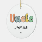 Individuelle Name Uncle Retro-Geschenk | PERSONALI Keramik Ornament (Links)