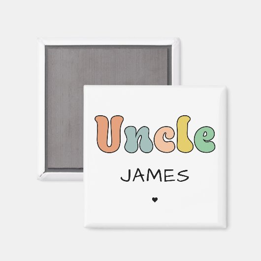 Individuelle Name Uncle Retro-Geschenk | PERSONALI Magnet (Vorderseite/Rückseite)