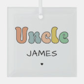 Individuelle Name Uncle Retro-Geschenk | PERSONALI Ornament Aus Glas (Vorderseite)