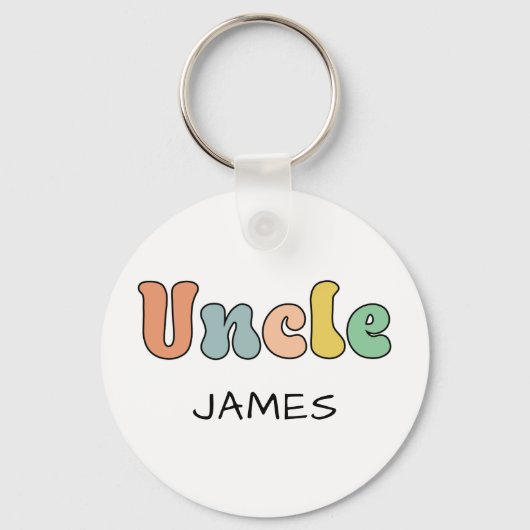 Individuelle Name Uncle Retro-Geschenk | PERSONALI Schlüsselanhänger (Vorderseite)