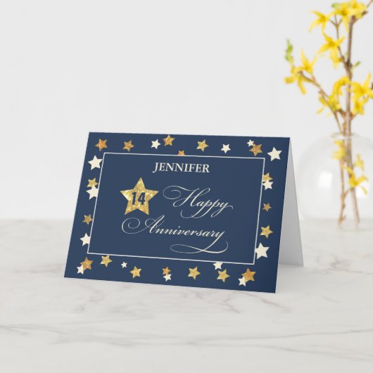 Individuelle Name und 14. Jahr der Anstellung der Karte (Gelbe Blume)