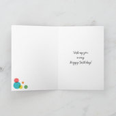 Individuelle Name und Altersjunge Polka Dot Foto G Karte (Innenseite)