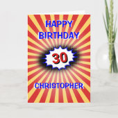 Individuelle Name und Altersretro Karte (Vorderseite)