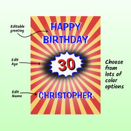 Individuelle Name und Altersretro Karte