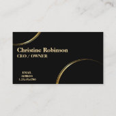 Individuelle Name und Beruf in Schwarz und Gold Visitenkarte (Rückseite)