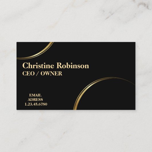 Individuelle Name und Beruf in Schwarz und Gold Visitenkarte (Rückseite)