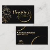 Individuelle Name und Beruf in Schwarz und Gold Visitenkarte (Vorne/Hinten)
