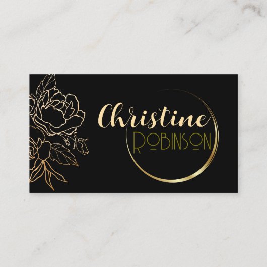 Individuelle Name und Beruf in Schwarz und Gold Visitenkarte (Vorderseite)