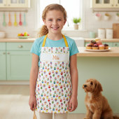 Individuelle Name und Cupcake Print Schürze für Ki