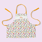 Individuelle Name und Cupcake Print Schürze für Ki