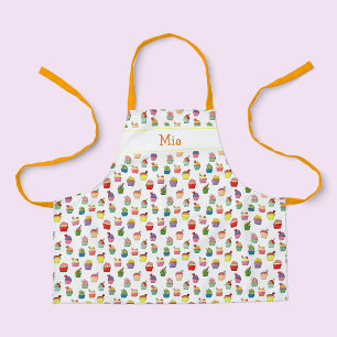 Individuelle Name und Cupcake Print Schürze für Ki