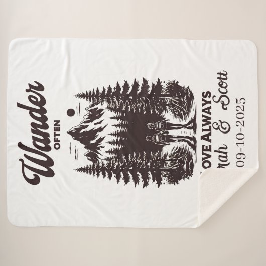 Individuelle Name und Datteleihe, personalisiert Sherpadecke (Vorderseite (Horizontal))