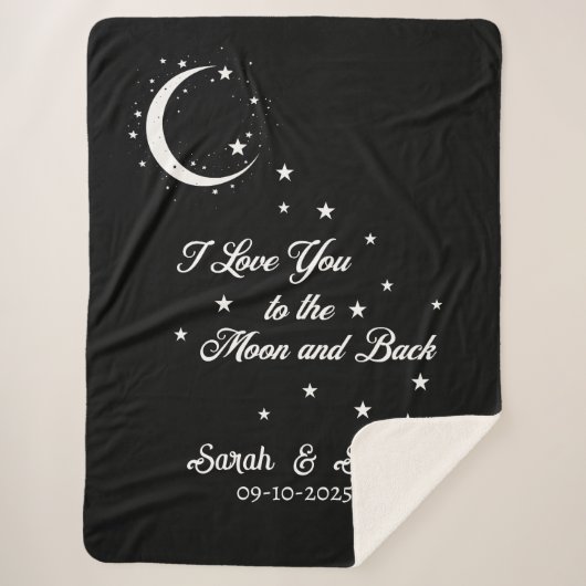 Individuelle Name und Datum der Hochzeitsgeschenk Sherpadecke (Vorderseite)