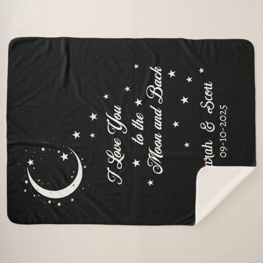 Individuelle Name und Datum der Hochzeitsgeschenk  Sherpadecke (Vorderseite (Horizontal))