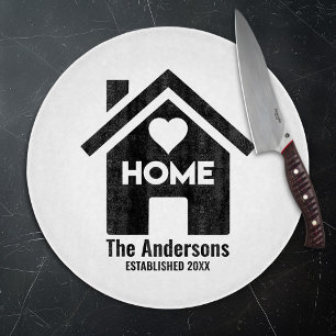 Individuelle Name und Datumshäuser Zuhause Schneidebrett