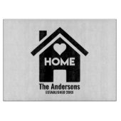 Individuelle Name und Datumshäuser Zuhause Schneidebrett (Vorderseite)