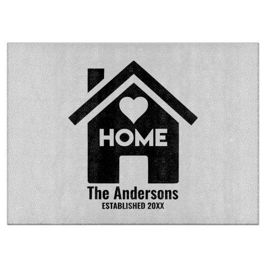 Individuelle Name und Datumshäuser Zuhause Schneidebrett (Vorderseite)
