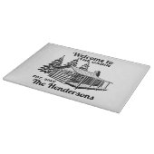 Individuelle Name- und Datumskabine mit Bäumen Schneidebrett (Ecke)