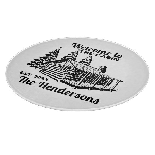 Individuelle Name- und Datumskabine mit Bäumen Schneidebrett (Ecke)