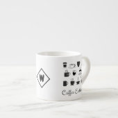 Individuelle Name und Erstausgabe | Kleiner isolie Espressotasse (Vorderseite Rechts)