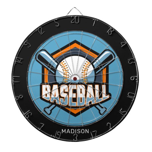 Individuelle Name- und Farbbaseball Dartscheibe (vorne)