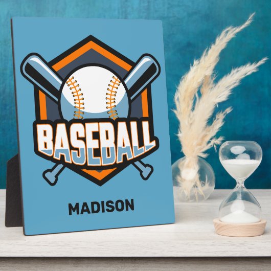 Individuelle Name- und Farbbaseball Fotoplatte (Seite)