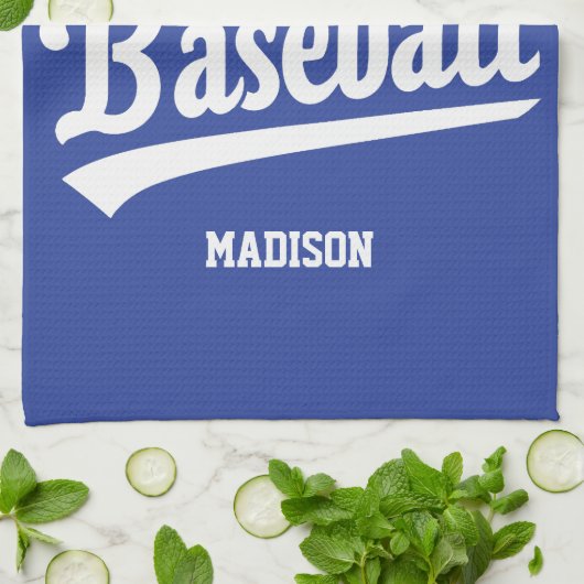 Individuelle Name- und Farbbaseball Geschirrtuch (Gefaltet)