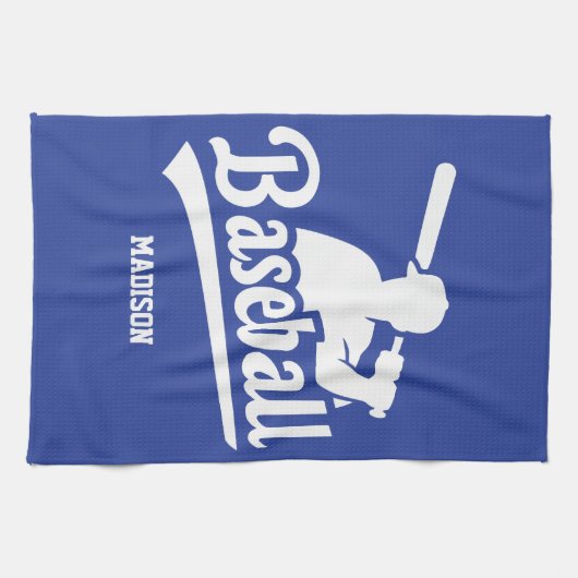 Individuelle Name- und Farbbaseball Geschirrtuch (Horizontal)