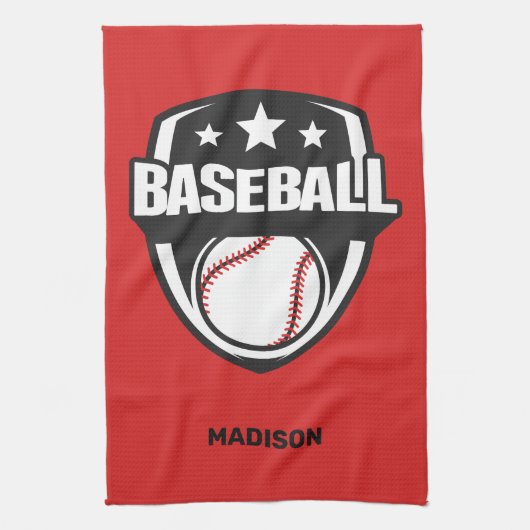 Individuelle Name- und Farbbaseball Geschirrtuch (Vertikal)