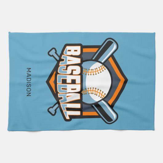 Individuelle Name- und Farbbaseball Geschirrtuch (Horizontal)