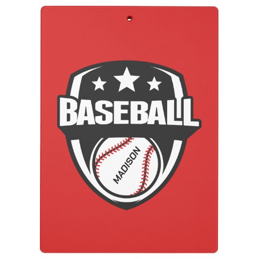 Individuelle Name- und Farbbaseball Klemmbrett (Rückseite)