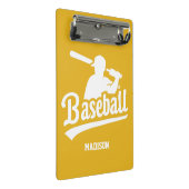 Individuelle Name- und Farbbaseball Mini Klemmbrett (Schrägansicht)