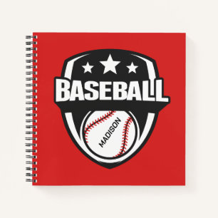 Individuelle Name- und Farbbaseball Notizblock