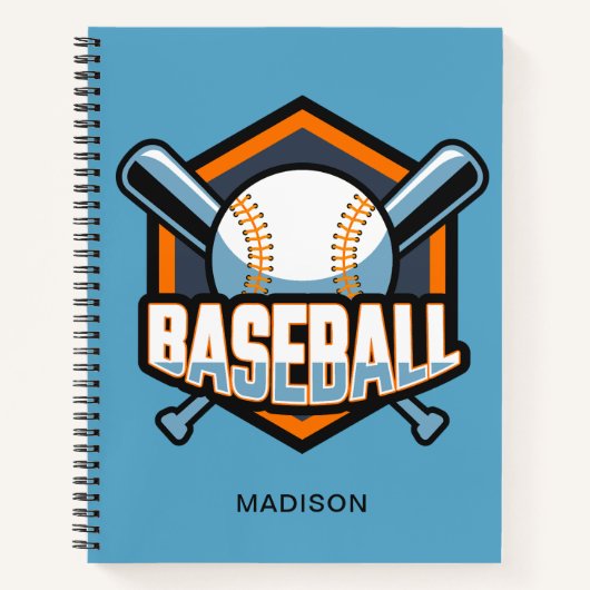 Individuelle Name- und Farbbaseball Notizblock (Vorderseite)