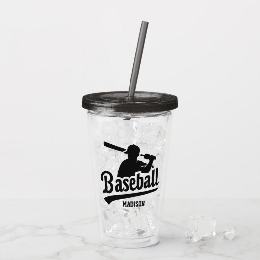 Individuelle Name- und FarbBaseball-Player Acryltrinkbecher (Rückseite Ice)