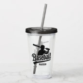 Individuelle Name- und FarbBaseball-Player Acryltrinkbecher (Rückseite)