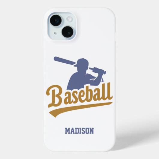 Individuelle Name- und FarbBaseball-Player Case-Mate iPhone Hülle (Rückseite)