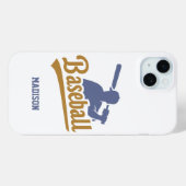 Individuelle Name- und FarbBaseball-Player Case-Mate iPhone Hülle (Rückseite (Horizontal))