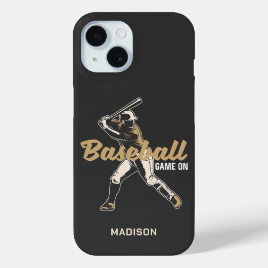 Individuelle Name- und FarbBaseball-Player Case-Mate iPhone Hülle (Rückseite)