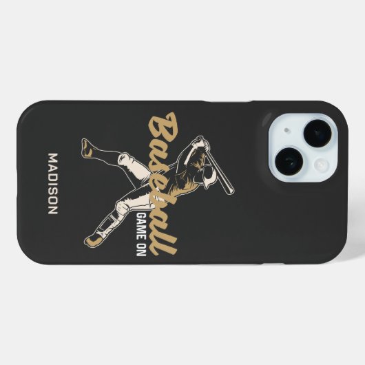 Individuelle Name- und FarbBaseball-Player Case-Mate iPhone Hülle (Rückseite (Horizontal))
